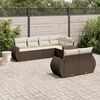 vidaXL 7-delige Loungeset met kussens poly rattan bruin