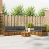 vidaXL Sofa-Sets 8 pcs Natuurlijk en Antraciet Massief Acaciahout