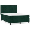 vidaXL Boxspring met matras fluweel donkergroen 140x190 cm