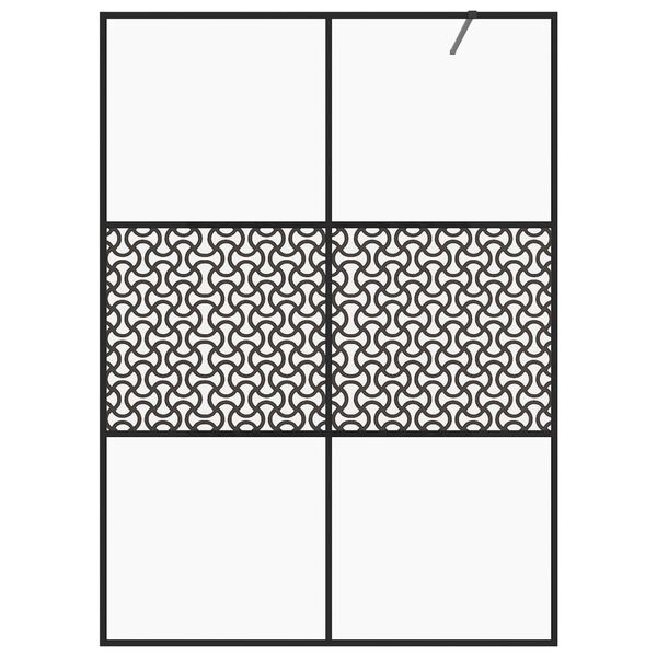 vidaXL Inloopdouchewand 140x195 cm ESG-glas transparant en zwart