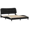 vidaXL Bedframe zonder matras "Hvar" kunstleer zwart en wit 152x203 cm