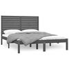 vidaXL Bedframe massief hout grijs 150x200 cm