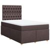 vidaXL Boxspring met matras stof donkerbruin 120x190 cm