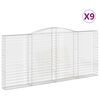 vidaXL Schanskorven 9 st gewelfd 400x30x180/200 cm ijzer