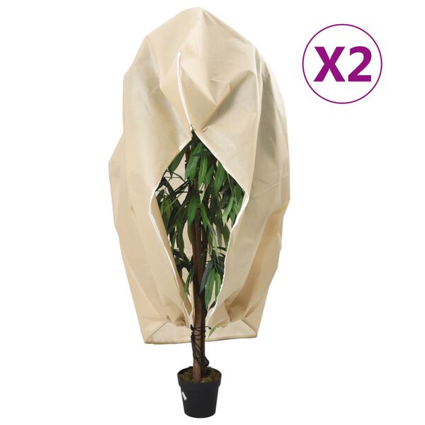 vidaXL Plantenhoezen met ritssluiting 2 st 70 g/m&sup2; 3,93x3 m