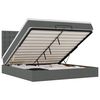 vidaXL Ottoman bed met matrassen en LED's 200x200cm stof donkergrijs