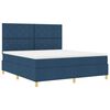vidaXL Boxspring bed met matras met hoofdeinde Blauw 180 x 200 cm Stof