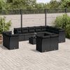 vidaXL 13-delige Loungeset met kussens poly rattan zwart