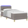 vidaXL LED Box Spring Bed met matras met LED Taupe 90 x 200 cm Stof