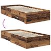 vidaXL Bedframe met hoofdeinde Oudhout 100 x 200 cm Bewerkt hout