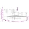 vidaXL Bedframe met hoofd- en voeteneinde&nbsp;metaal wit 140x190 cm