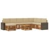 vidaXL Buiten bankenset met kussen 9 pcs Natuurlijk en Beige