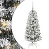 vidaXL Kunstmatige Inklapbare Kerstboom 150 LED's Groen en Wit 120 cm