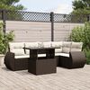 vidaXL 6-delige Loungeset met kussens poly rattan bruin