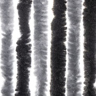 vidaXL Vliegengordijn 100x200 cm chenille grijs en zwart