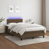 vidaXL Boxspring met matras en LED stof donkerbruin 120x190 cm