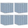 vidaXL Opbergboxen 4 st inklapbaar 32x32x32 cm ongeweven stof blauw