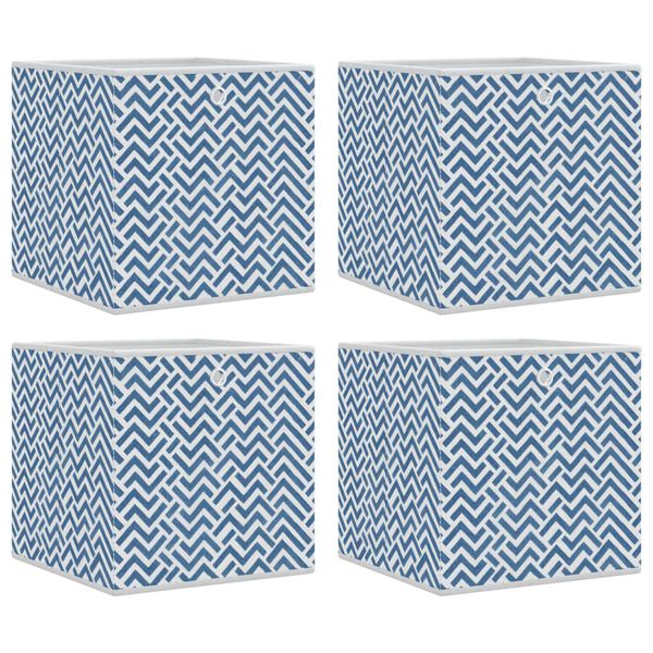 vidaXL Opbergboxen 4 st inklapbaar 32x32x32 cm ongeweven stof blauw