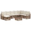 vidaXL Tuinbankenset 9 pcs Beige poly rattan