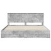 vidaXL Bedframe met hoofdeinde Beton Grijs 200 x 200 cm Bewerkt hout