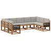 vidaXL Buiten bankenset 9 pcs Naturel en lichtgrijs Massief Acaciahout