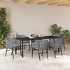 vidaXL Tuin eettafelset 7 pcs Antraciet Gepoedercoat staal