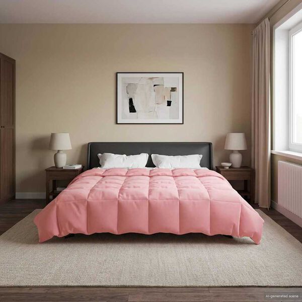 vidaXL Vol jaar dekbed Gekwilt Roze 220 x 240 cm Microfiber