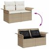 vidaXL Tuinbankenset met opslag 10 pcs Beige en Cr&egrave;me poly rattan