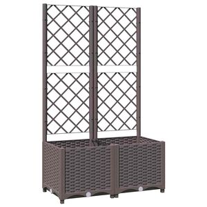 vidaXL Plantenbak met latwerk 80x40x136 cm polypropeen bruin
