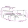 vidaXL Bedframe met hoofdbord massief grenenhout wit 75x190 cm