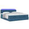 vidaXL Bed poef met matrassen en leds 200x200 cm fluweel donkerblauw