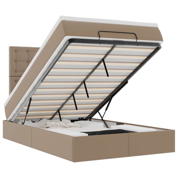 vidaXL Ottoman bed met matras en LED's 120x190 cm kunstleer