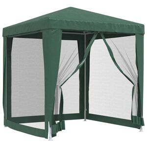 vidaXL Partytent met 4 mesh zijwanden 2x2 m HDPE groen