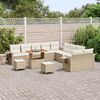 vidaXL Tuin Sofa Set met kussen met opslag 13 pcs Beige poly rattan