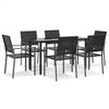 vidaXL 7-delige Tuinset poly rattan en staal