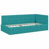 vidaXL Hoekbedframe met hoofdeinde Turquoise 90 cm x 190 cm Fluweel