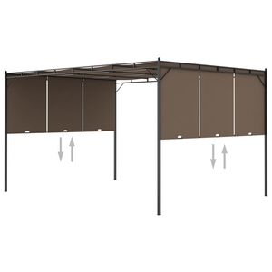 vidaXL Tuinprieel met zijgordijn 4x3x2,25 m taupe