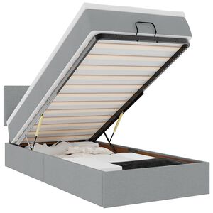 vidaXL Ottoman bed met matras 90x190cm stof lichtgrijs