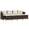 vidaXL 5-delige Loungeset met kussens poly rattan bruin