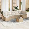 vidaXL Tuin Sofa Set met kussen met opslag 8 pcs Beige Poly riet