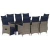 vidaXL Tafel en stoelen set 9 st Grijs PE Rattan