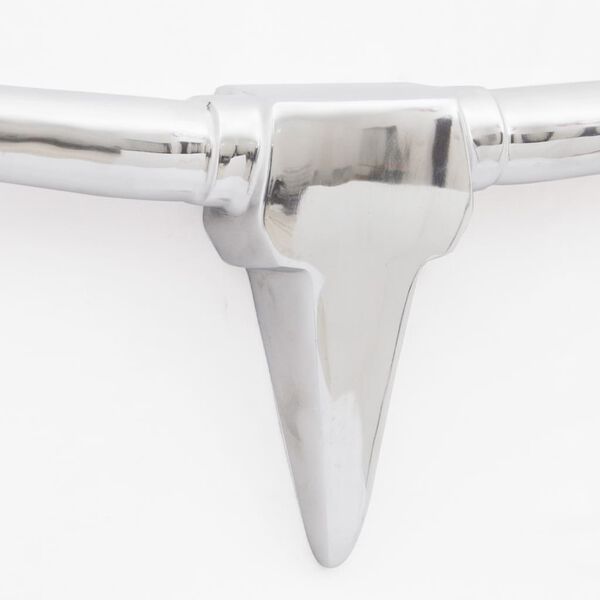Stierenkop voor aan de muur aluminium 96 cm zilverkleurig