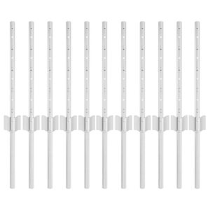 vidaXL Afrasteringspaal 11 pcs Zilver 40 cm Staal