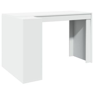 vidaXL Bureau 123,5x73,5x75 cm bewerkt hout wit