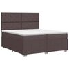 vidaXL Boxspringbed met matras Donkerbruin 200 x 200 cm Stof