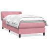 vidaXL Boxspring met matras fluweel roze 80x210 cm