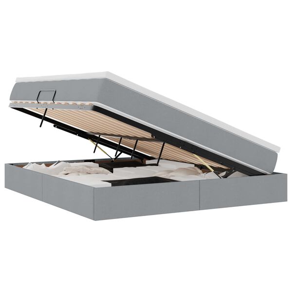 vidaXL Opslag bed met matras Lichtgrijs 160 x 200 cm Polyester