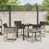 vidaXL Tuin eettafelset met kussen 5 pcs Lichtgrijs poly rattan