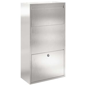 vidaXL Pakket inwerp box Zilver 44 x 22 x 82 cm Roestvrij staal