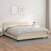 vidaXL Boxspring met matras kunstleer cr&egrave;mekleurig 180x200 cm